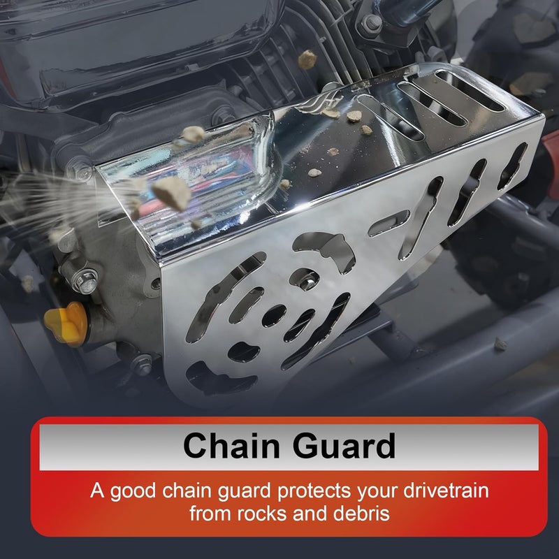CUQFVAT Mini Bike Chain Guard Clutch Cover for Predator 212cc 196cc Engines for Coleman CT200U CT200U-EX CT100 BT200X Silver Minibike Parts - Image 3